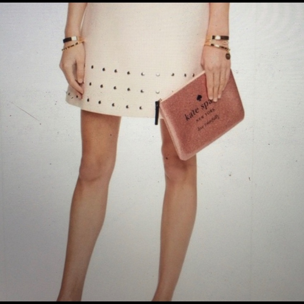 NWOT Kate Spade Sparkly Silver Clutch/Wristlet